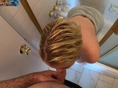 Family, peeping shower, big tits stepmom