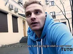 Tutor4k. insane student puts his eyes on the much senior art tutor