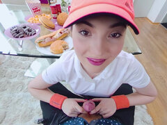 오랄섹스, 흑갈색 머리, 하드코어, Hd, 대단히, 자연의 가슴, 보지, 정액