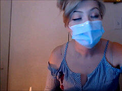 splendid hooded ASMR babe wearing milky latex gloves