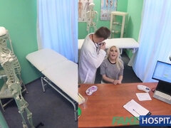 Lucy Shine's soaking wet pussy squirts as doc fucks her in fake hospital