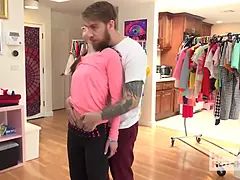 Behind the scenes - blondie whore Avery Moon is kinky for Bryan Gozzling's cruel sex!