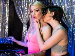 Sensual lesbian sex on stage with Kenna James and Paris Lincoln