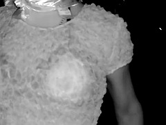 Night walk in see-through dress7