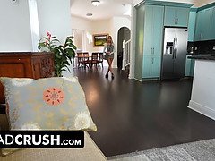 Step Daddy creampies Khloe Kapri's wet teen pussy in the kitchen