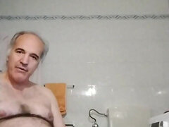 Enthousiasteling, Grote lul, Daddy, Europees, Handbeurt, Masturbatie, Alleen, Webcamera