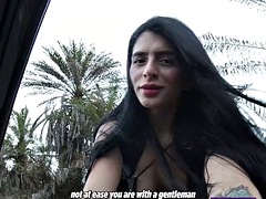 Chica, Coche, Sexo duro, Latina, Madres para coger, Gritar, Flaco, Tetas