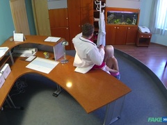 Perfect Sexy Blonde Gets Probed By Doctor On Reception Desk