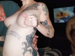 Tattooed pierced, hot tattoo girl, gang bang