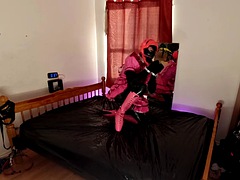 Sissy maids self bondage with violin and ballet boots