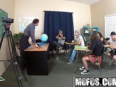 Sophia Torres takes on two hard cocks in her ass - POV Flashing the Film Class