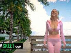 Tall, slim and filthy rich Kay Lovely gets her tight ass stretched in public by a new sugar daddy