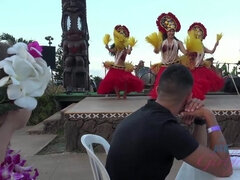 Jill is the star of the luau