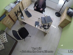 Loan4k. lovely teenager lady gives a head and opens up legs in loan office