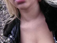 Tussi, Blondine, Blasen, Tschechisch, Europäisch, Hardcore, Im freien, Pov