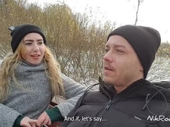Russian Pickup: Nikolas Fucks Teen Blonde in Hallway with Big Ass & Natural Tits