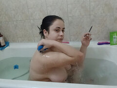 Smoking in Bathtub - Relaxing Moment
