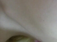Lacey masturbates and then gives a swallow blowjob