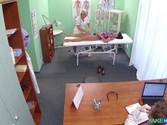 Cul, Médecin, En levrette, Léchez, Massage, Bureau, Chatte, Voyeur