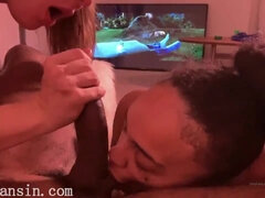 PAWG babe Lena P in interracial homemade POV threesome - Big natural tits