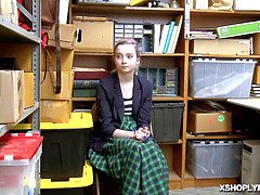 Shoplyfter Lexi Lore giving a blowjob