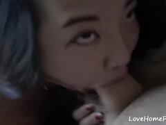 아마추어, 아시안, 흑갈색 머리, 깊은목구멍, 목구멍이 막히는, 집에서 만든, 셀카