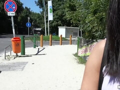 Euro Cutie's Outdoor Facial POV Porn