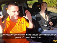 Dark-haired lady rides instructor's cock instead of exam