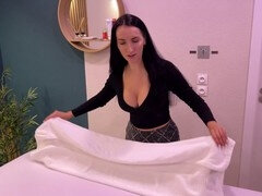 Masseur catches client having a solo session and finishes with a happy ending rubdown