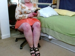 Amateur, Belle grosse femme bgf, Talons, Mature, Jupe, Solo