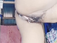 Sexy Indian housewife Sexyboudi123 showing off her hairy beauty