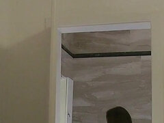 Super Hot Petite Asian Girl Takes Her See Through Panties in the Bathroom to Flash Pussy and Her Big Ass