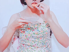 (part 2) First Time Tasting My Own Cum and Piss, Cum on Food Fetish, Asian Transgender Trap Shemale