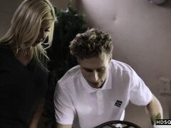 Pervert Stepmom and Stepson involved a blonde teen