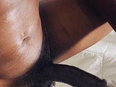 Savage African Giant Cock Drilling Solo Masturbation with Heavy Machine