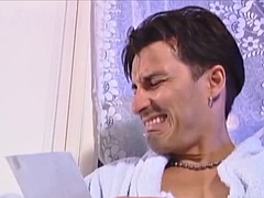 Trashy blondie gets fucked and cummed