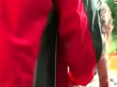 Tetas grandes, Mamada, Corridas, Alemán, Enorme, Al aire libre, Público, Tetas