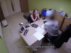 Loan4k. teenager lass blows cock and gets banged for necessary..