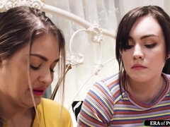 Nerd girl gives oral sex to popular babe