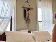 Tattooed amateur lesbian licks GFs pussy at home