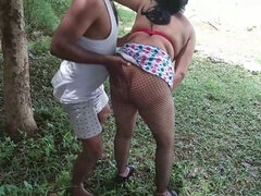 Aunty fuck, big ass in skirt, aunty outdoor