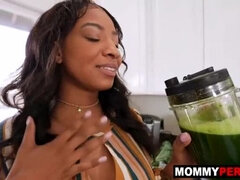 Hot ebony stepmom September Reign fucks stepson Alex Jett hard