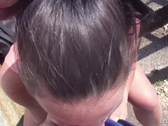 In den arsch, Arsch, Braunhaarige, Hochschule, Deutsch, Hardcore, Im freien, Öffentlich