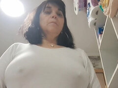 Brushing Teeth, Paste Looks Like Cum Milk in Her MILF Mouth