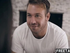 큰 엉덩이, 형제, 흑갈색 머리, 하드코어, 보지, 거칠게, 면도된, 여자 형제