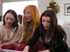 18, Lesbisk, Slick, Milf, Verklighet, Grov, Suger, Trekant