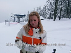 Nathaly Cherie Flashing Her Double-D's While She Skis