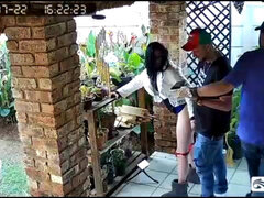 아메리카인, 엉덩이, 집에서 만든, 주부, 나이든, 야외의, 와이프