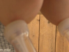 큰 가슴, 본디지, 가슴이 큰, 페티쉬, 우유가 나오는 젖, 자연의 가슴, 빨간 머리, 젖가슴