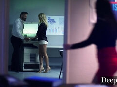 Gabbie Carter & Angela White in office 3some